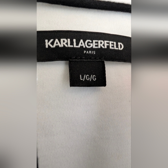 KARL LAGERFELD PARIS Signature Long Sleeve Henley T-Shirt - Picture 5 of 5